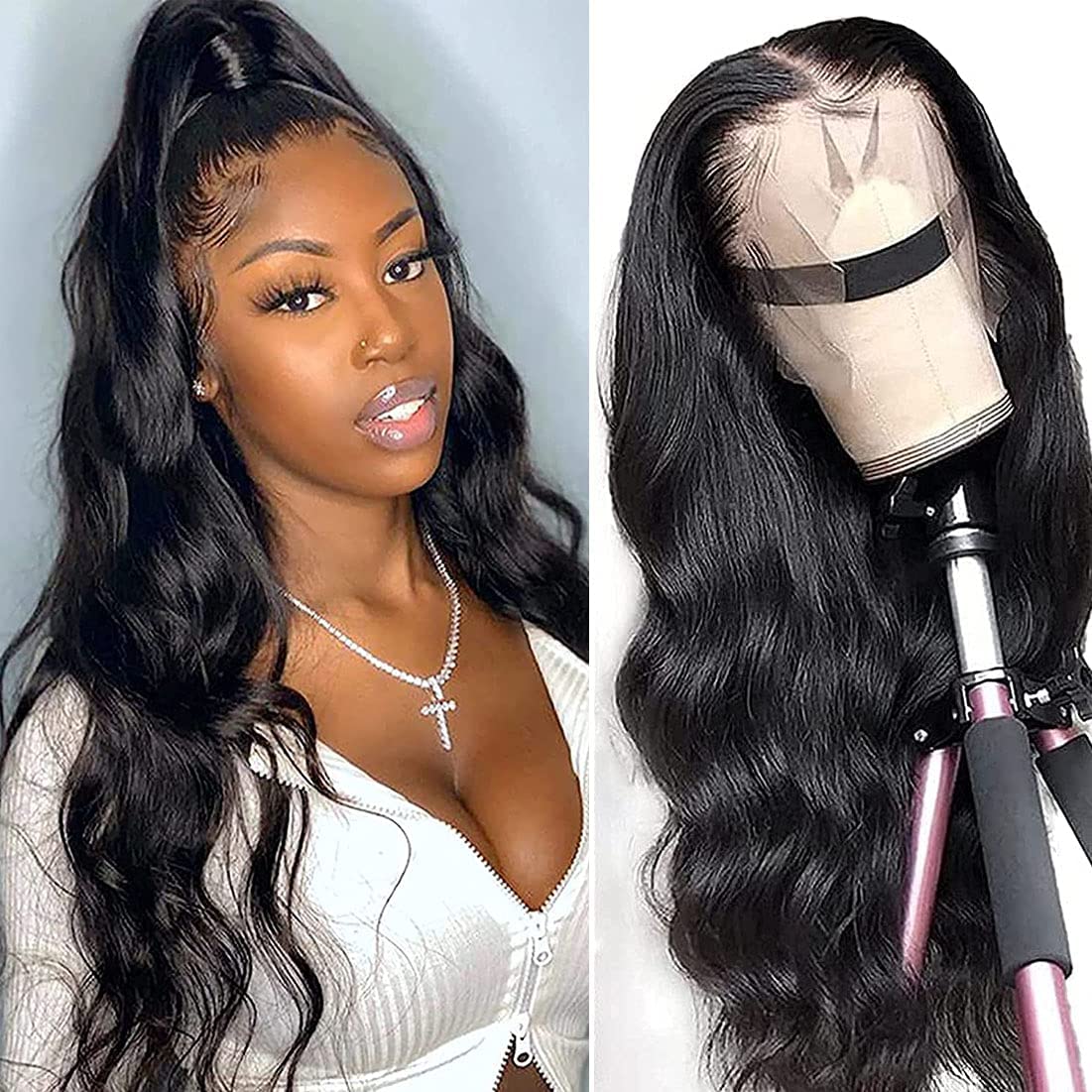 Stema 13x4 13x6 HD Lace Big Frontal Body Wave Wig Constructed By Bundles With Frontal